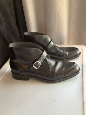 Diplomats Men’s Black Leather Monk Strap buckled dress Ankle Boots high top 9.5